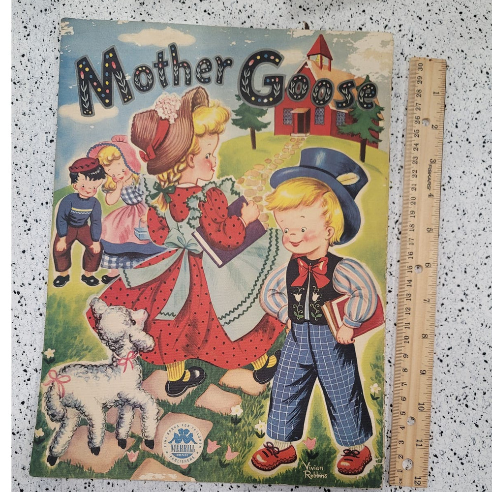 1948 Mother Goose Merrill Company children's picture book